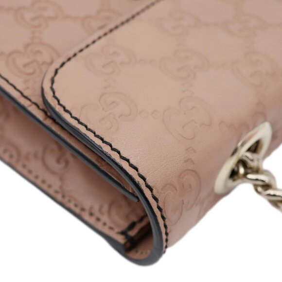 Gucci Emily Medium Leather Chain Shoulder Bag Pink 295402 - Picture 6 of 14